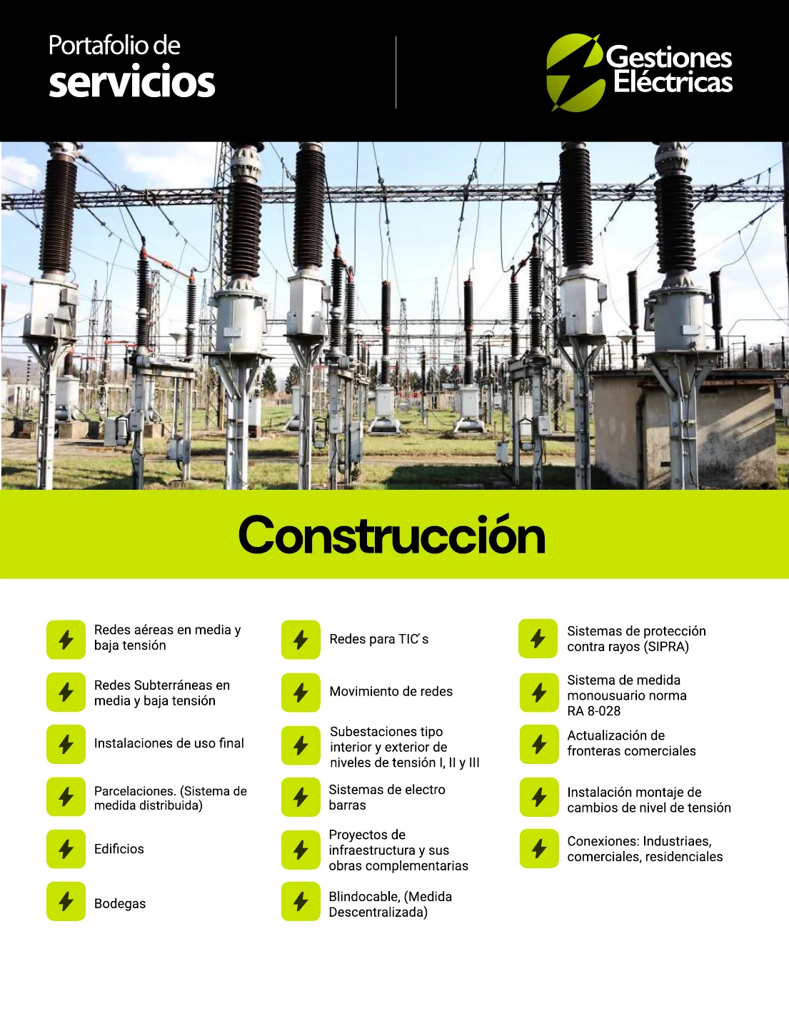 Construcción de redes y subestaciones