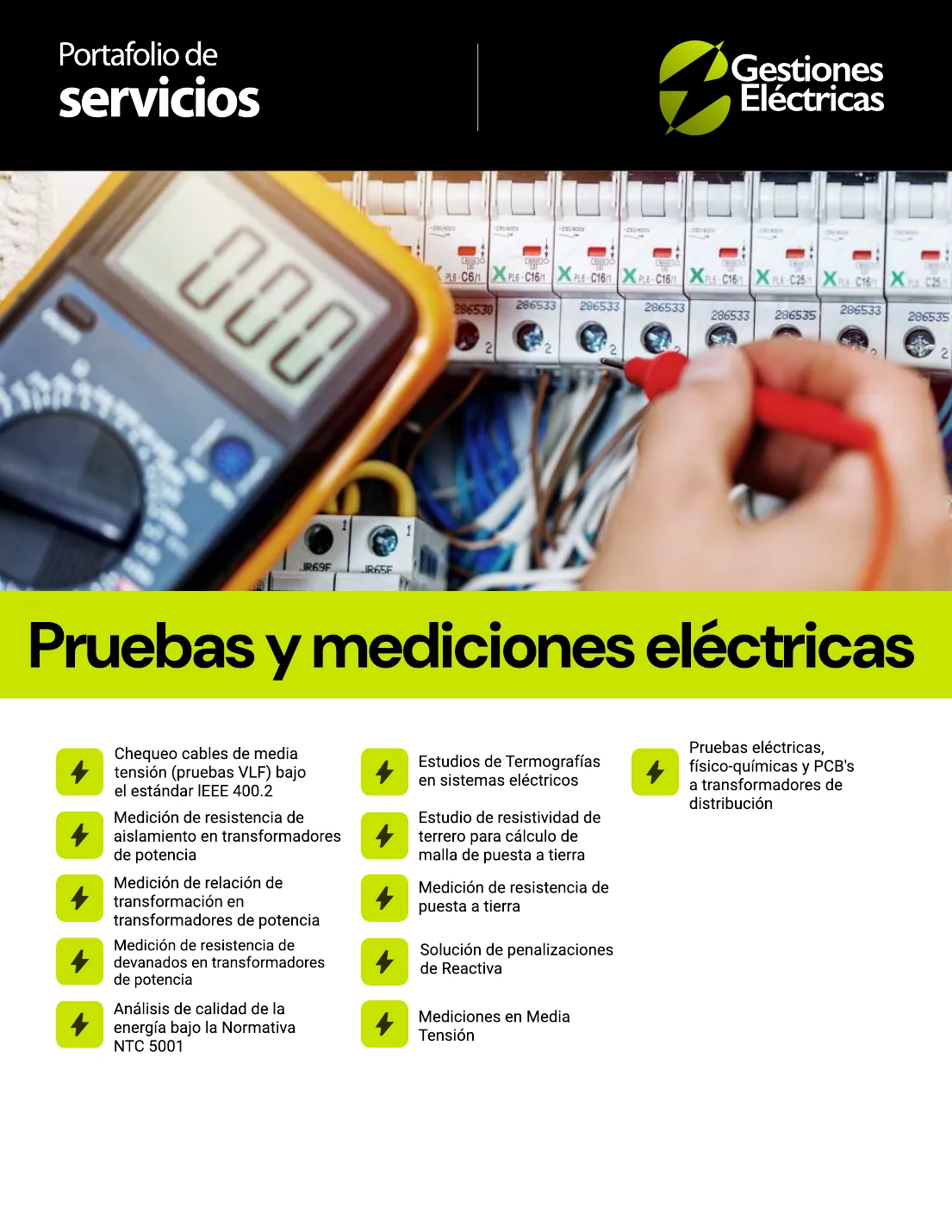 Pruebas y mediciones eléctricas
